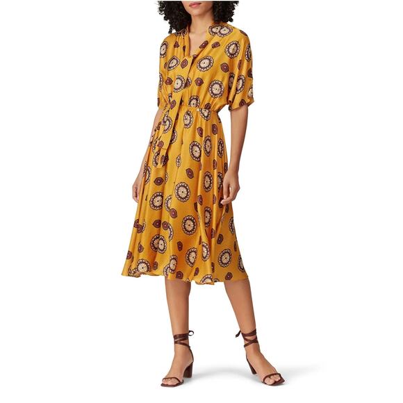 Nissa Marigold Print Dress 2 - Picture 1 of 14